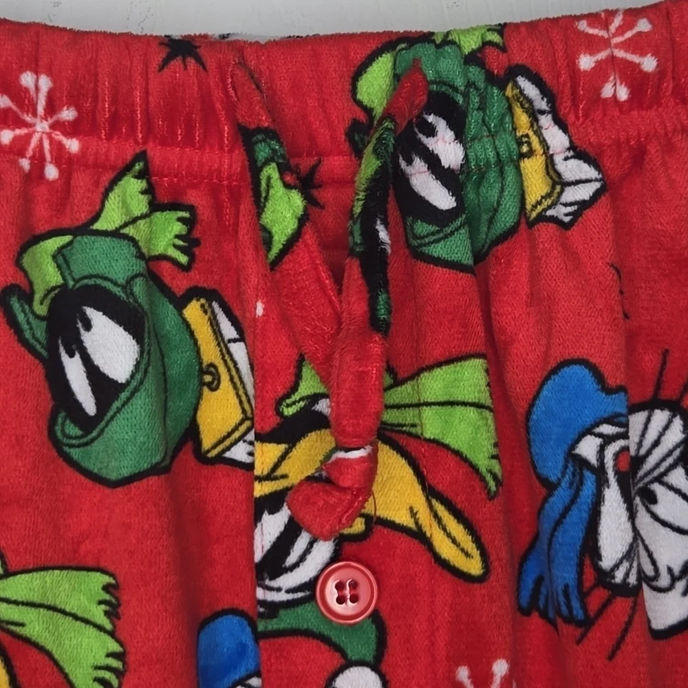 Looney Tunes Womens Red Holiday Christmas Soft Fleece Pajama Pants XL